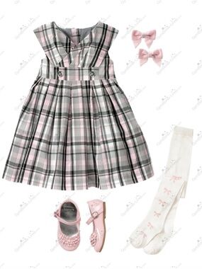 Vintage Gymboree Plaid Holiday Dress Tulle Lined Toddler Girl 100% Cotton Poplin